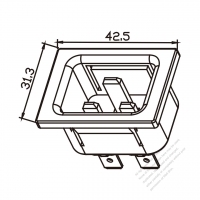 IEC 320 (C20) 家電製品用ACソケット・ 16A 250V