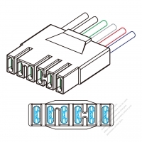 EM シリーズコネクタ・ ストレート形 6-ピン F コネクタ・ 電線 OD サイズ: 12AWG