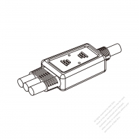 AC電線一体成形コード ストレイン リリーフ 1 出 3・ 電線 OD サイズ: OD ø6.3