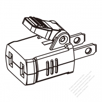 ACアダプタ・北米NEMA 1-15P プラグ変換NEMA 1-15Rコネクタ・2 P->2 P