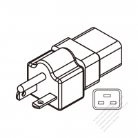 ACアダプタ・北米NEMA 6-20P プラグ変換 IEC 320 C19水平3本UPS コネクタ・3 P->3 P・20A 250V