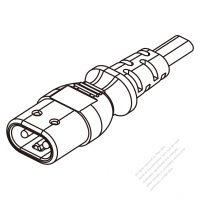 AC電源 2 P コネクタ・IEC 320 C7 ・ストレート形・(極性あり) 2.5A/10A/13A 250V