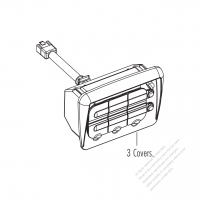 発電機制御パネル・ LED 電源インジケータ・ リセットスイッチ・ 3 つの保護カバー 2/120V (3)