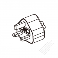 ACアダプタノート用・英国 プラグ変換 IEC 320 Sheet Aミッキー型コネクタ・3 P->3 P・2.5A 250V