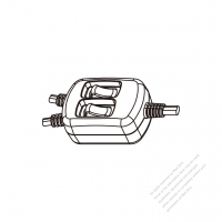 AC電線一体成形コード ストレイン リリーフY型タップ ・ 18AWG 2C to 18AWG 2C