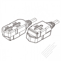 北米 AC電源 2 P 差込型 電源タップ・コンセント口数：3 個 (NEMA 1-15R)