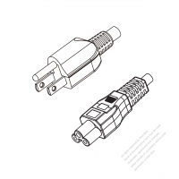 北米3 ピン・  NEMA 5-15Pプラグ・IEC 320 C5 コネクタ付き電源コードセット・ 超音波組み立て・(HF) ハロゲンフリー・ 長さ1.8M・ 黒 (SVE 18/3C/60C )