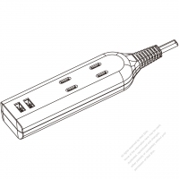 中国電源タップ  2 P・ 2個口・ USB 2個口・出力: 5V 1A・オフィス/ホーム用