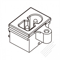 IEC 320 (C8) 家電製品用ACソケット・極性付・ ネジ穴付・ 2.5A