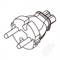 ACアダプタノート用・欧州プラグ変換 IEC 320 C7 メガネ型コネクタ・3 P->2 P・2.5A 250V