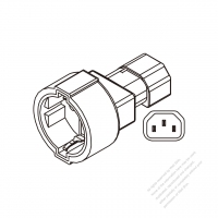 ACアダプタ・IEC 320 Sheet E パソコン用プラグ 変換ドイツコネクタ・ 3 P->3 P・10A 250V