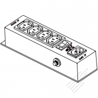 IEC 320電源タップ  1個C14・Sheet F アウトレット 3 P・4個口・ 10A 250V