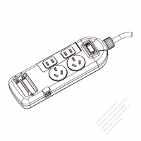 中国電源タップ  3 P 2個口・2P 2個口・2 USB 充電+AA/AAA 電池充電 10A 250V