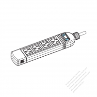 北米 電源タップ NEMA 5-15R・ 3 P・ 4個口・USB 充電 1個口・ 15A 125V