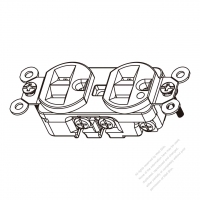 北米NEMA 5-15R 醫療ソケット・2 P + 接地・15A 125V