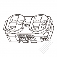 北米NEMA 5-15R/20R 醫療ソケット・2 P + 接地・20A 125V