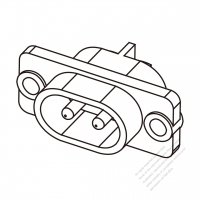 IEC 320 (C2) 家電製品用ACソケット・ ネジ穴付・ 0.2A