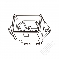 IEC 320 (C14) 家電製品用ACソケット・ ネジ穴付・ 10A 250V