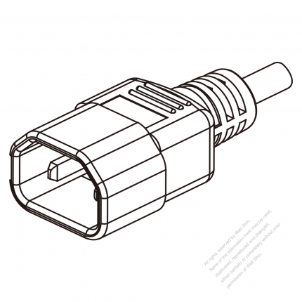 IEC 320 Sheet G AC電源線插頭連接器 3 芯 彎式  10A/13A/15A 125/250V