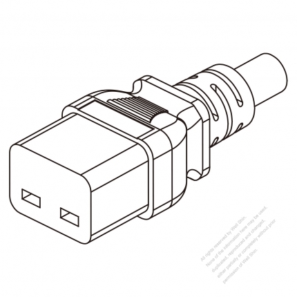 美國/加拿大IEC 320 C23 AC電源線連接器 3 芯直式 10A/ 13A/ 15A/16A 125/250V