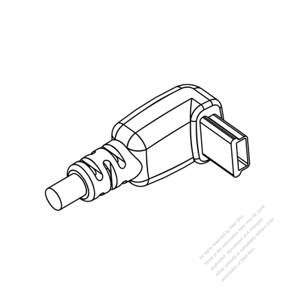Mini USB B 插頭, 5 Pin (彎頭型式)