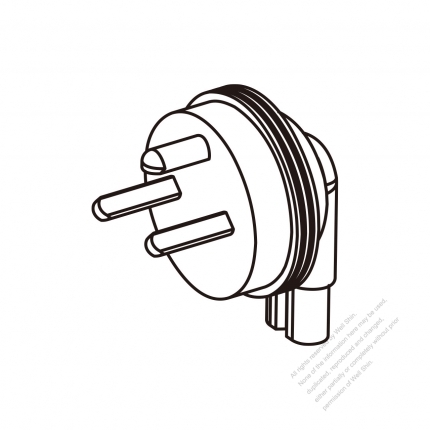 筆記型電腦專用AC轉接頭, 丹麥彎頭轉IEC 320 C7連接器, 3轉2-Pin, 2.5A 250V