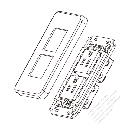 美國/加拿大NEMA 5-15P (x2)插座加面板15A 125V