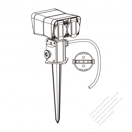 德國 花園園藝電力插座 x 4, 3 芯   10A/16A 250V