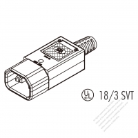 IEC 320 Sheet E 插頭連接器3芯, 15A北美標準家用
