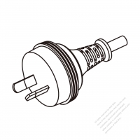 澳洲 2-Pin插頭AC電源線-成型PVC線材1.8M (1800mm)黑色線材剝外層絕緣 20mm/半剝內層絕緣 13mm   (H03VVH2-F  2X 0.75mm²  )( #A52AA31-180)