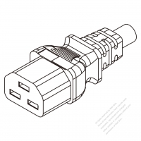 歐洲IEC 320 C21 AC電源線連接器 3 芯直式 16A 250V