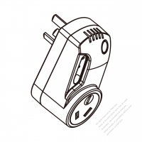 中國智能時控AC轉接頭, 3-Pin 插頭轉旋轉式插座 10A 250V