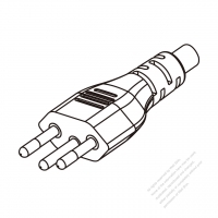 巴西3-Pin插頭AC電源線-成型PVC線材1.8M (1800mm)黑色線材剝外層絕緣 20mm/半剝內層絕緣 13mm   (H05VV-F  3G 0.75mm2 )( #B55AA34-180)