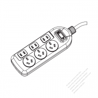 中國延長線3 芯轉 2孔X2, 3孔X2,10A 250V