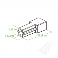 塑膠連接器 32.51mm X 6.86mm X 9.28mm 1 Pin