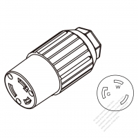 美規工業鎖固連接器	(NEMA L5-30R) 3芯直式, 2 P, 3芯接地, 30A 125V