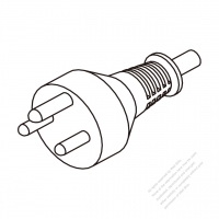 丹麥3-Pin插頭AC電源線-成型PVC線材1.8M (1800mm)黑色線材切齊  (H05VV-F  3G 0.75mm2  )( #D61EC34-180)