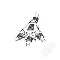 AC電線成型式固定接頭(Strain Relief -SR) 1 出 3, 16AWG*3C to 18AWG*3C