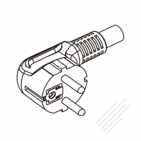 俄羅斯3-Pin彎頭插頭AC電源線-成型PVC線材1.8M (1800mm)黑色線材剝外層絕緣 20mm/半剝內層絕緣 13mm   (H03VV-F  3G 0.75mm2 )( #G63AA33-180)