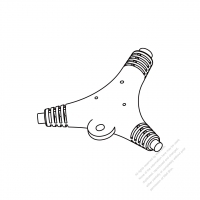 AC電線成型式固定接頭(Strain Relief -SR) 1 出 2, 12AWG*3C, 14AWG*3C