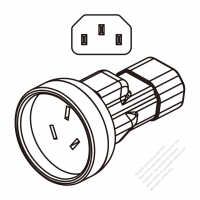 AC轉接頭, IEC 320 Sheet E 插頭轉澳洲,3轉3-Pin
