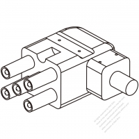 45A, 5-Pin 電池香蕉頭插頭 連接器 (彎頭型式)