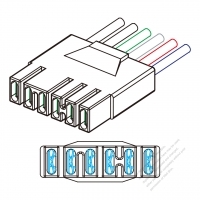 EM 系列連接器, 直頭型式 6-Pin F 連接器, 線材 OD 呎吋: 12AWG