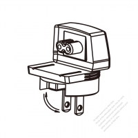 AC轉接頭, 旋轉Pin, 美國彎頭轉IEC 320 C7連接器, 2轉2-Pin, 2.5A 125V