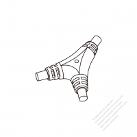 AC電線成型式固定接頭(Strain Relief -SR) 1 出 2, 2464,26AWG,VW-1,Ø4mm