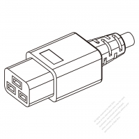 IEC 320 C19 AC電源線連接器 3 芯直式 15/20A 125V
