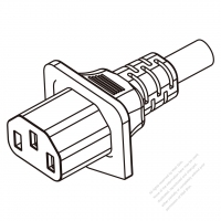 日本IEC 320 C13 AC電源線連接器 3 芯直式 3A-7A 125V