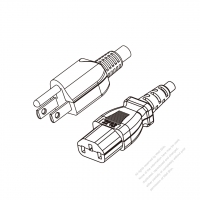 台灣3-Pin插頭 to IEC 320 C13 AC電源線組-PVC線材 (Cord Set) 1.8M (1800mm)黑色 (VCTF 3X0.75MM ) (# T010455-180)