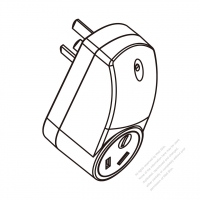 中國智慧光亮控制AC轉接頭, 3-Pin 插頭轉旋轉式插座 10A 250V