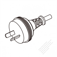 澳洲 2-Pin插頭AC電源線-成型PVC線材1.8M (1800mm)黑色線材切齊  (H05VVH2-F  2X 0.75mm² )( #A52EC32-180)